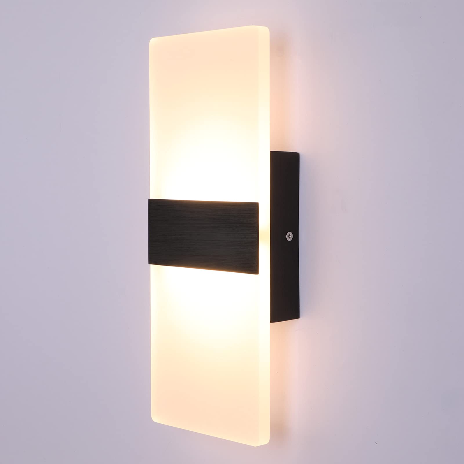 LIGHTESSLUXE 12W LED Wall Sconce Lights - Contemporary Elegance for Indoor Spaces in Warm White