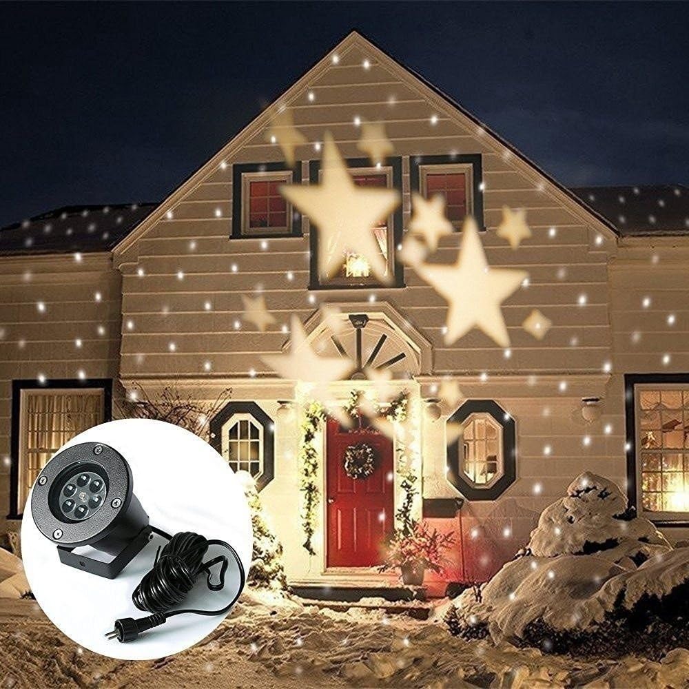 Lightess Christmas Projector Light Star Moving Holiday Decorations Outdoor Indoor Decor LED Landscape Projection Spotlight, Warm White, YG-TYD