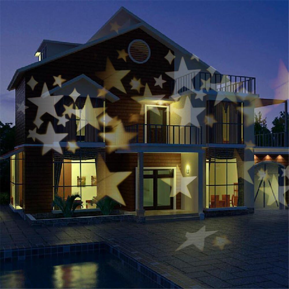 Lightess Christmas Projector Light Star Moving Holiday Decorations Outdoor Indoor Decor LED Landscape Projection Spotlight, Warm White, YG-TYD