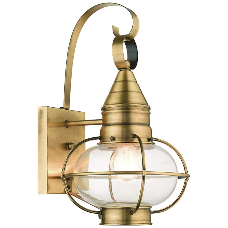 1 Light Antique Brass Outdoor Wall Lantern